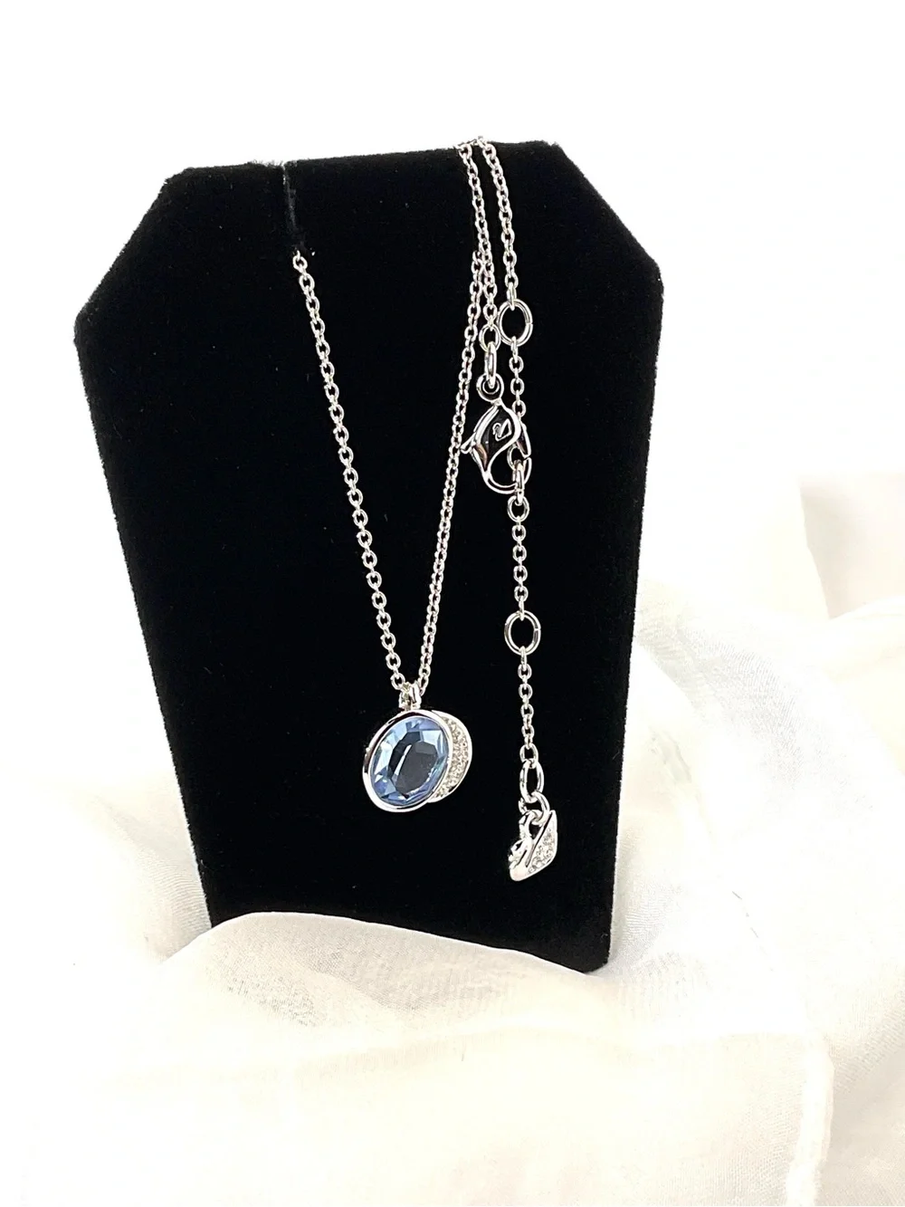 Swarovski Silver Sapphire Blue Pendant Necklace